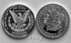 (100) 1 Gram. 999 Pure Silver Rounds Made In The Morgan Dollar Design