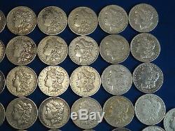 1878-1904 Morgan Silver Dollars F-VF (Fine-Very Fine) Pre-1921 Lot of 50 Coins