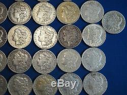 1878-1904 Morgan Silver Dollars F-VF (Fine-Very Fine) Pre-1921 Lot of 50 Coins