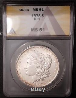 1878 8TF Morgan Silver Dollar Mint State MS61 (Looks MS63) GORGEOUS
