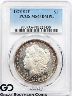 1878 8TF PCGS Morgan Silver Dollar MS 64 DMPL Deep Mirrors, Better Date, Nice