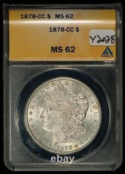 1878-CC $1 Morgan Silver Dollar Carson City Mint ANACS MS 62 SKU-Y2028