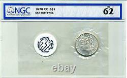 1878-CC $1 Morgan Silver Dollar MS62 NGC 3833228-001 GSA Soft-Pack