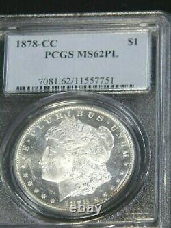 1878-CC Morgan Silver Dollar PCGS MS62PL Blast White Proof Like & Cameo PQ #G96