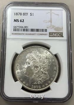 1878 Morgan Silver Dollar 8 Tail Feathers NGC Graded MS 62