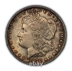 1878-S $1 Morgan Silver Dollar Semi Proof-Like Rainbow Accent Toning D5402