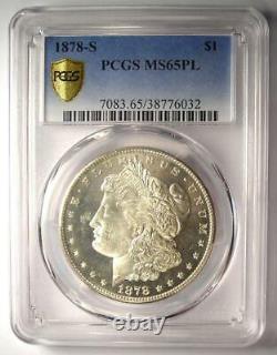1878-S Morgan Silver Dollar $1 Coin PCGS MS65 PL (Prooflike) Near DMPL