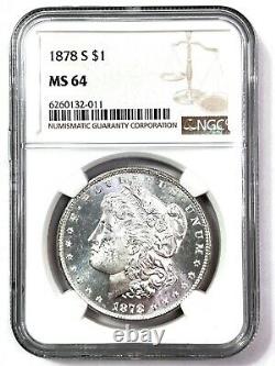 1878-S Morgan Silver Dollar $1 NGC MS64 SEXY LUSTER
