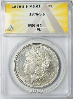 1878 S Morgan Silver Dollar ANACS MS-61