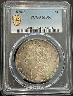 1878 S Morgan Silver Dollar PCGS MS 62 Great Toning +Free Shipping