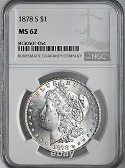 1878-s $1 Morgan Silver Dollar Mint State Ngc Ms62 #8130501-054 Freshly Graded