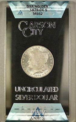 1879-CC GSA Hoard Morgan Silver Dollar $1 Coin ANACS MS-62 with Box & COA #340