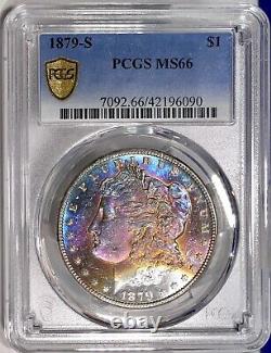 1879-S Morgan Dollar PCGS MS66 Luster Bomb Rainbow Toned This Coin Is Pure Fire