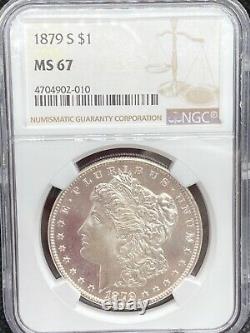 1879-S Morgan Silver Dollar NGC MS67 NEARLY Prooflike PL, 3 DAY NR $1 Auction