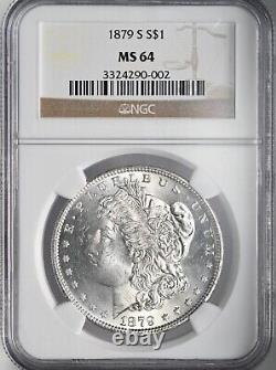 1879-s $1 Morgan Silver Dollar Mint State Ngc Ms64 #3324290-002