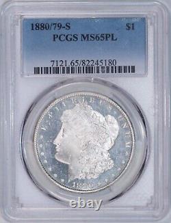 1880/79-S Morgan Silver Dollar PCGS MS65PL Proof-like Morgan Bright White