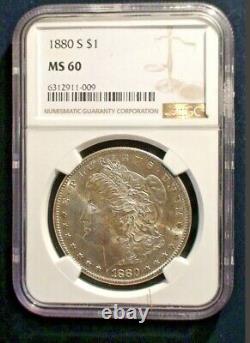 1880 Morgan Silver Dollar S $1 MS 60 NGC