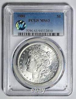 1880 P Morgan Silver Dollar PCGS MS-63 Sight White
