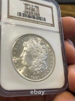 1880 S $1 BU UNC MS 64 old NGC Morgan Silver Dollar Coin Stunning Blazer