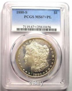 1880-S Morgan Dollar $1 PCGS MS67+ PL Prooflike and Plus Grade $2,750 Value