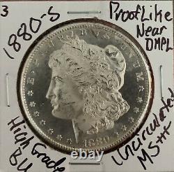 1880-S Morgan Silver Dollar PL / DMPL! Choice Uncirculated FROM ORIGINAL ROLL