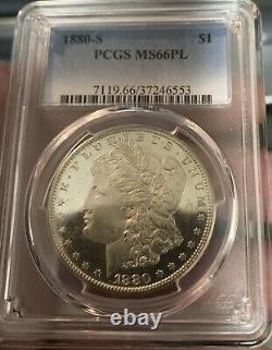 1880-S Morgan Silver Dollar PL! MS66PLPCGSNEAR DMPLGreat Frost & Mirrors