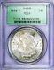 1880-s Morgan Silver Dollar, Psgs Ms64, Great Mint Luster, Old Green Pcgs Holder