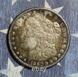 1880-s Morgan Silver Dollar Proof Like Toned Collector Coin. Free Shipping