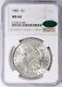 1881 Morgan Silver Dollar Ngc Ms-64 Cac Mint State 64 Cac