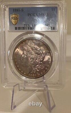 1881 S Morgan Dollar PCGS MS63 Gorgeous TONING SHIPS FREE