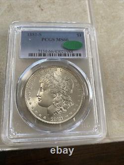 1881 S Silver Morgan Dollar Coin PCGS MS 66+ CAC