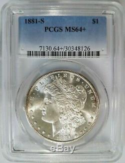 1881 S Silver Morgan Dollar PCGS MS 64+ Plus Nice Mirrors Luster Graded Coin
