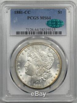 1881-cc Morgan Dollar Pcgs Ms-64 Pretty Reverse Pq! Cac Approved