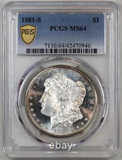 1881-s Ms64 Pcgs Morgan Silver Dollar Exceptional Eye Appeal Under-graded