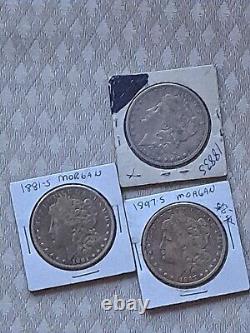 1881s-1897s Morgan Silver Dollars (3) Lot? Rare