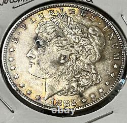 1882 Morgan Dollar Colorful Rainbow Tone Toned Error More Prominent On Obverse