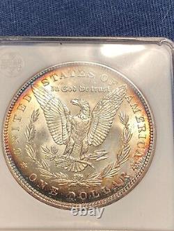 1882 Morgan Silver Dollar Anacs Ms 63 Color Toned Coin First Generation Holder