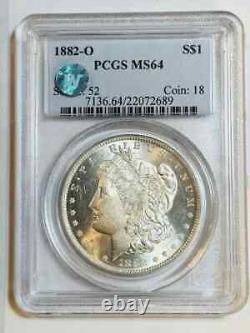 1882 O Morgan Silver Dollar PCGS MS-64 Sight White