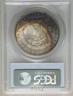 1883-0 Morgan Silver Dollar- PCGS MS62 Beautiful COIN PURPLE, GREEN, YELLOW