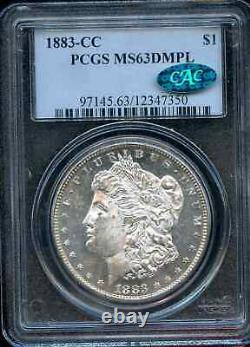 1883 CC Morgan Silver Dollar PCGS MS 63 DMPL & CAC Super Contrast Eye Appeal