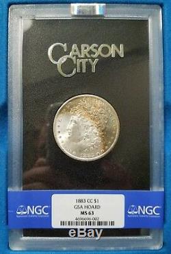 1883 CC Silver Morgan Dollar NGC MS 63 GSA Hoard Carson City Toned Toner Toning