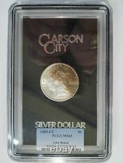 1883 CC Silver Morgan Dollar PCGS MS 63 GSA Hoard Carson City Toned Toner Toning