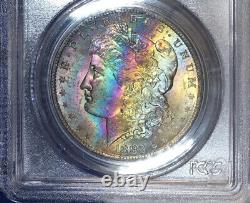 1883-O Morgan Dollar PCGS MS63 True Banded Obverse Rainbow Toned