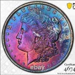 1883-O PCGS Morgan Silver Dollar Purple Blue Toning Gold Shield & NFC Video