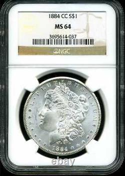 1884-CC $1 Morgan Silver Dollar MS64 NGC 3695614-037