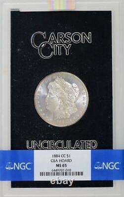 1884 CC Carson City $1 Morgan Silver Dollar NGC MS65 GSA Hoard