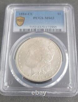 1884-CC Morgan Silver Dollar PCGS Gold Shield MS63