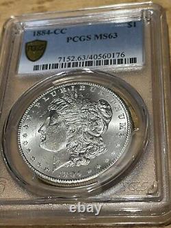 1884-CC Morgan Silver Dollar PCGS MS 63 Gold Shield Spectacular Carson mint