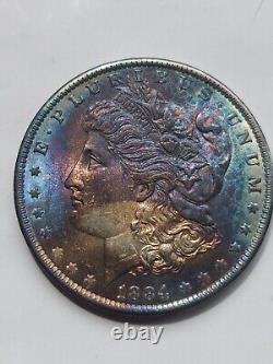 1884 O Morgan Dollar Bu Monster Toned