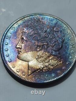 1884 O Morgan Dollar Bu Monster Toned